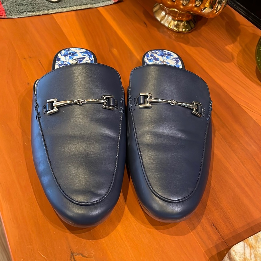 Jenn Ardor Navy Mule Slides, Size 8
